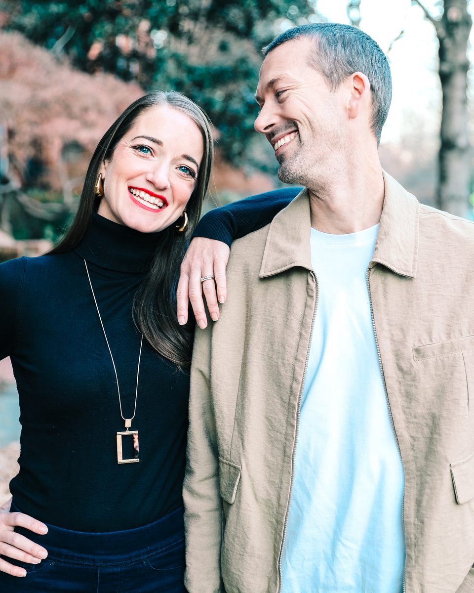 The founders of Cast Your smiling together on a tree-lined street